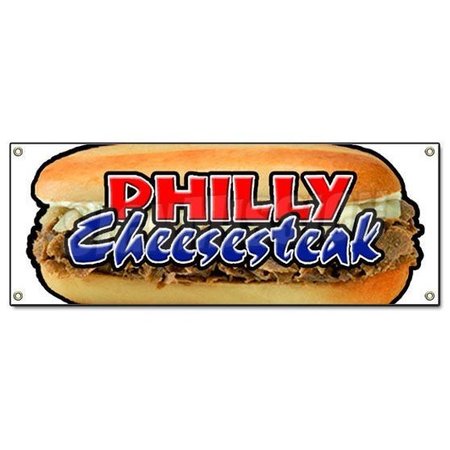 SIGNMISSION PHILLY CHEESE STEAK BANNER SIGN cheesesteak signs Philadelphia sub hoagie B-Philly Cheese Steak